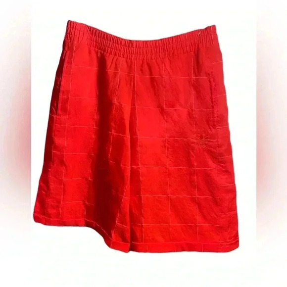 Adidas long orange trendy  retro loose fit lined casual athletic shorts S - Picture 2 of 4